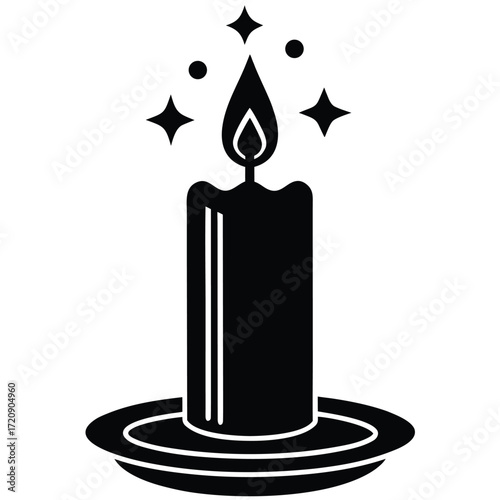 advent candle silhouette vector illustration