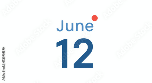 A Calendar Reminder Marking June 12th with a Distinctive Red Dot for Importance and Prominence of the Day