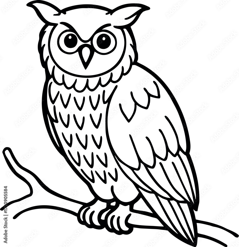 Fototapeta premium owl on branch