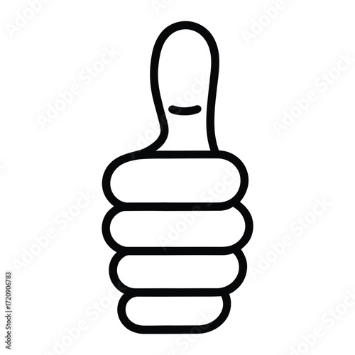 Thumbs up gesture a simple line drawing of a hand giving a positive sign, perfect for illustrating approval or agreement