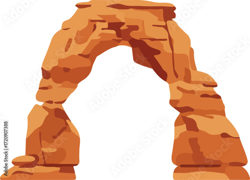 Sandstone arch called delicate arch, ideal for travel brochures, posters, or presentations needing iconic natural landmarks for visual appeal.