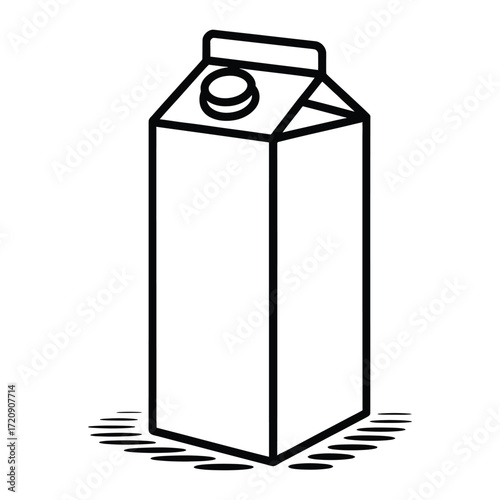 Illustration of a milk carton, perfect for designs related to dairy products, food, beverages, and healthy eating