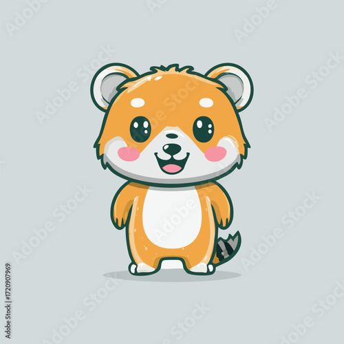 A charming cartoon illustration of a friendly golden hamster, perfect for children's designs and animal-themed projects, featuring a cheerful and approachable character