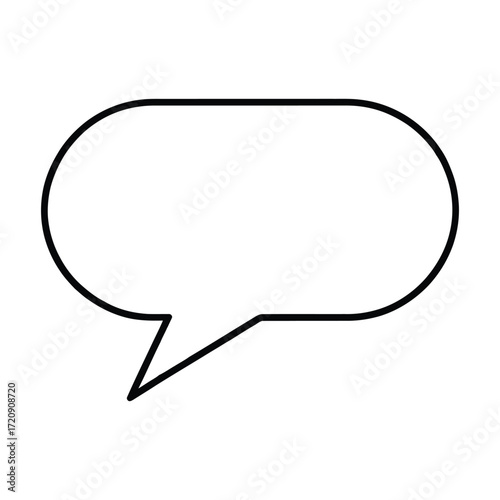 Simple black outline of a speech bubble, perfect for adding your own text and creating a unique message or design element
