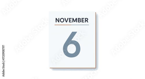 Conceptual imagery featuring a calendar displaying November 6th as a significant date reminder for planning events or commemoration