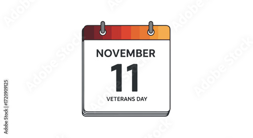 Commemorative November 11th Calendar Page Design For Honoring Armed Forces Personnel And History Of Remembrance