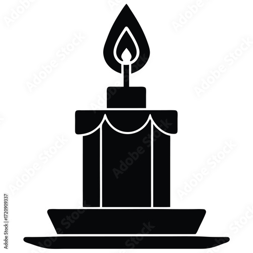 candlelight service silhouette vector illustration