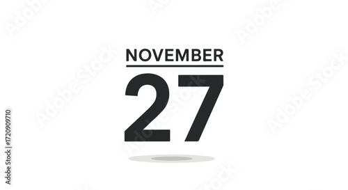 November 27th date with a modern and clean design representing an important anniversary or celebration event for your design projects