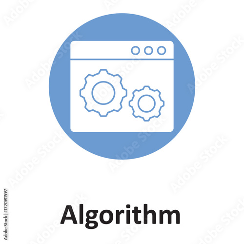  Algorithm,  Vector Icon which can easily modify or edit