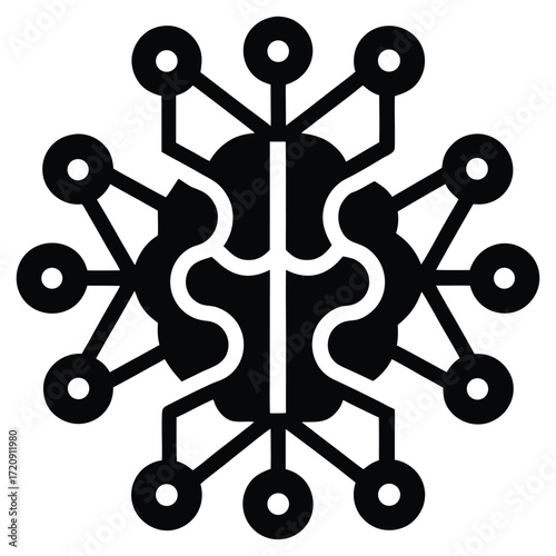 deep learning silhouette vector illustration
