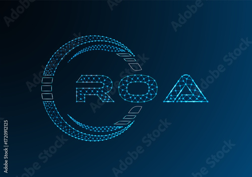 ROA low poly letter logo vector design. ROA lower poly logo design. Low poly logo.