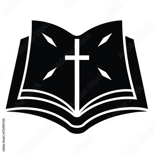 gospel book silhouette vector illustration