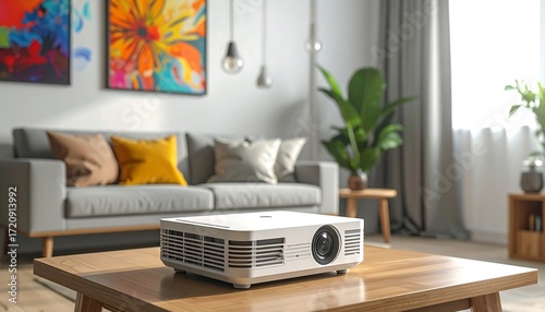 Modern living room with projector (1)