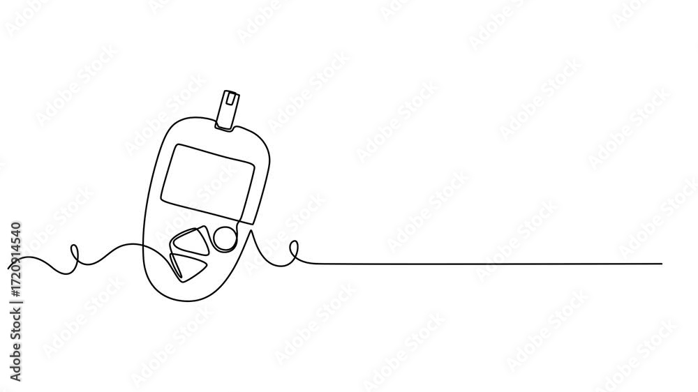 sugar meter continuous one line drawing animation, One continuous line ...