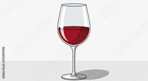 Red wine glass vector illustration for wine lovers and sommelier, beverage and drink related designs and projects