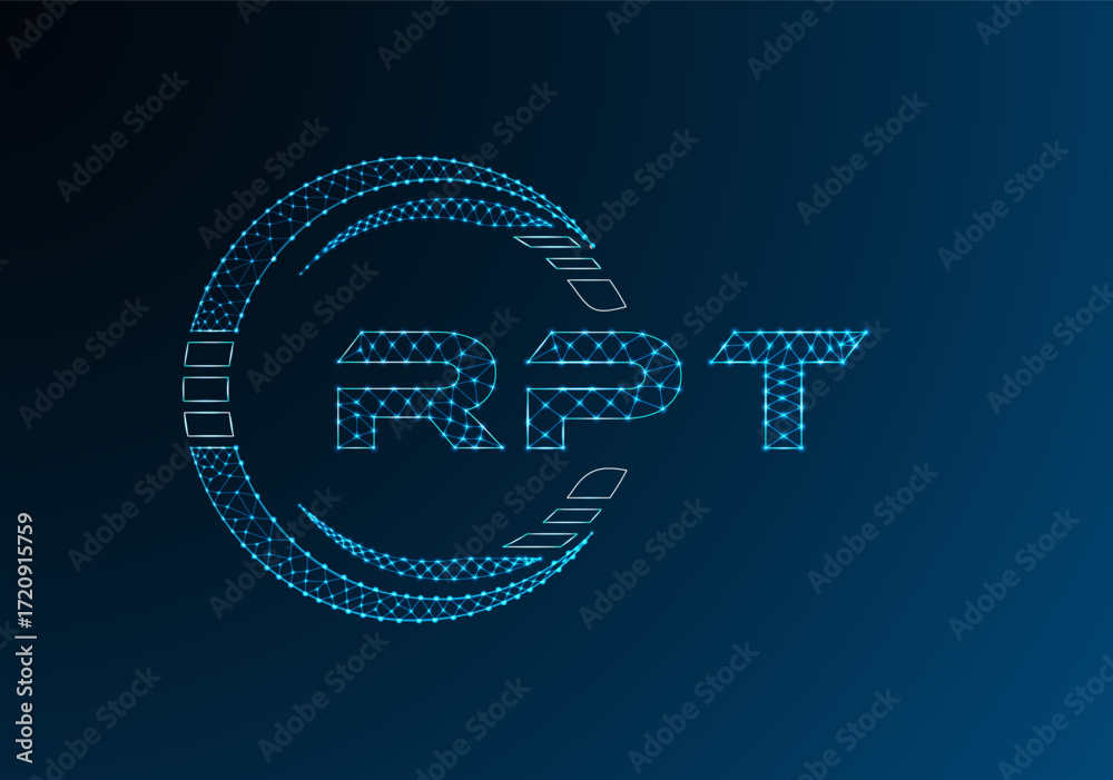 Fototapeta premium RPT low poly letter logo vector design. RPT lower poly logo design. Low poly logo.