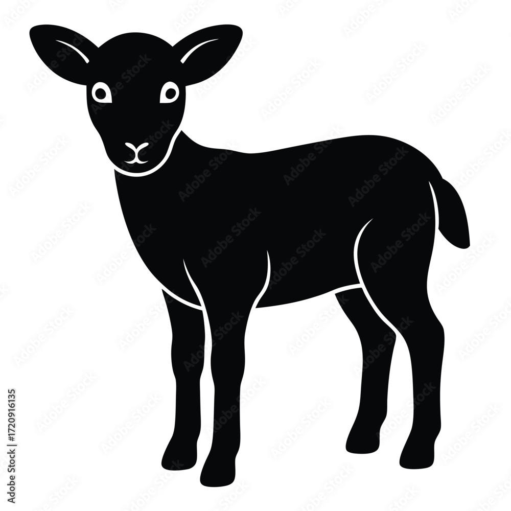 Obraz premium lamb silhouette vector illustration
