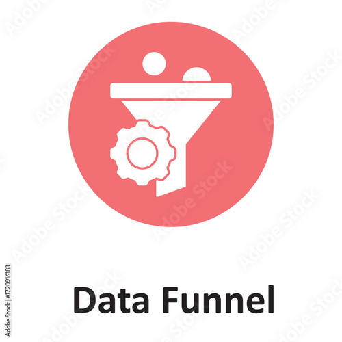 Data funnel Vector Icon which can easily modify or edit