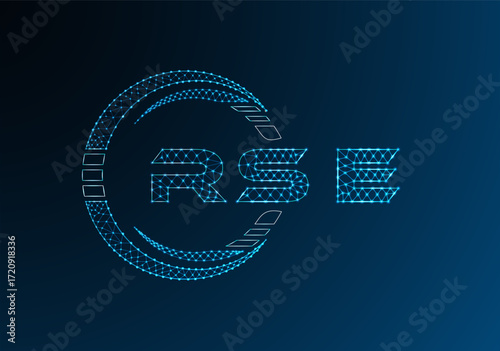 RSE low poly letter logo vector design. RSE lower poly logo design. Low poly logo.