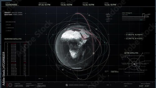 Loading a Piece of Modern Satellite Location Tracking Software. Receiving Strange Signals Coming from Sanaa, Yemen. Getting a Detailed Data Reading. Checking the Coordinates. User Interface.