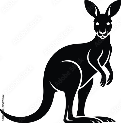 Black Kangaroo Silhouette.
