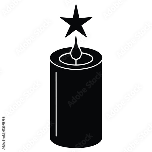 purple advent candle silhouette vector illustration