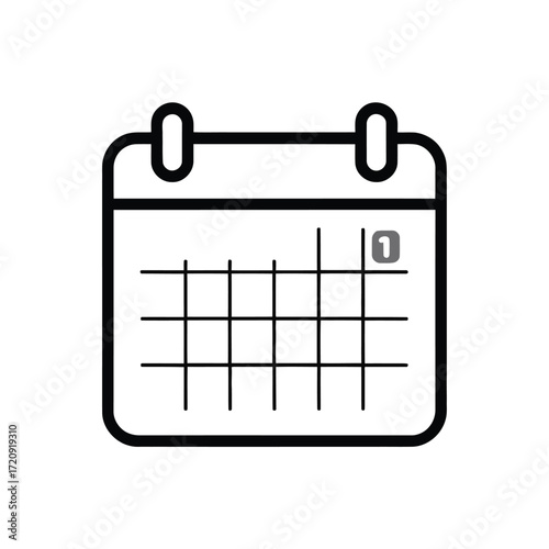 Simple calendar icon representing dates events planning and scheduling concepts