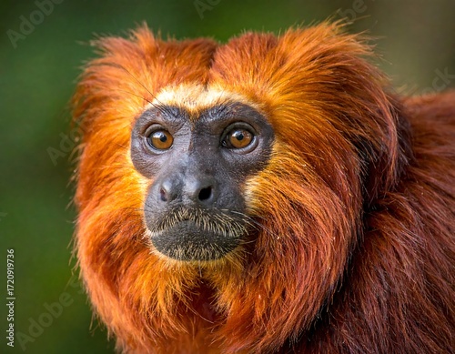 Close-up of a reddish monkey face
