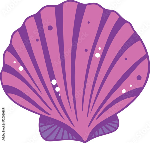 Pink purple striped seashell vector illustration stripes dots