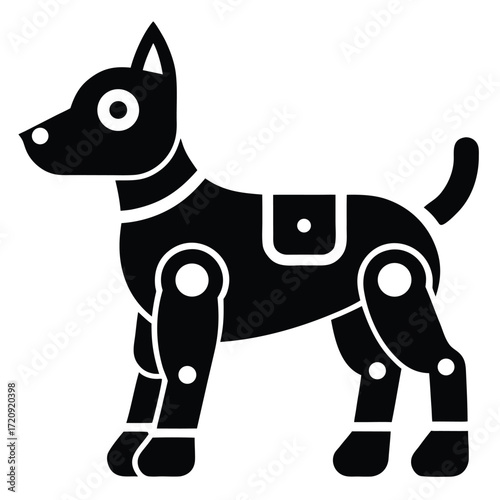 robot dog silhouette vector illustration