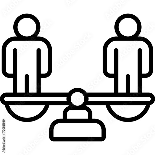 Equal Before Law line icon