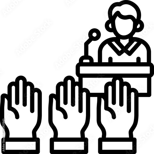 Political Pluralism line icon
