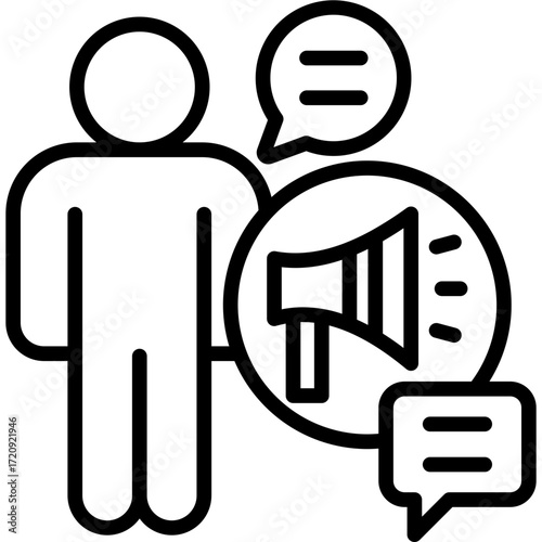 Freedom Of Speech line icon