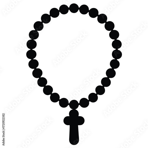 rosary beads silhouette vector illustration