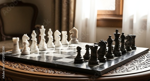 chess board with chess pieces