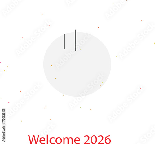Welcome 2026 with Clock Graphic | Simple Modern Countdown Design for New Year Greetings and Future Planning