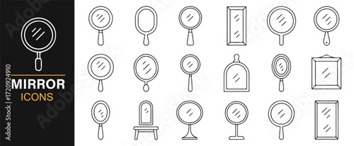 Mirror design icon collection editable stroke vector elements interior decor