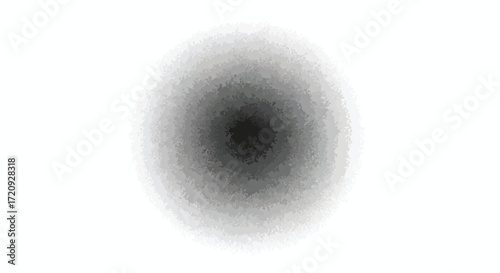 Abstract black and white circular gradient with a textured, blurry effect, fading from a dark center to a light edge on a white background.