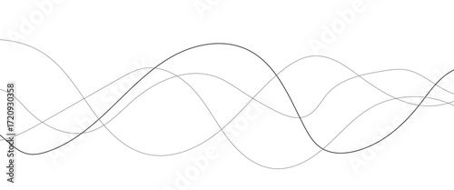 Abstract wavy black and white curved lines.