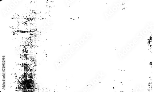 Abstract scratched dust texture with grunge black overlay background design   Vintage grunge overlay texture with dirty grain scratches and dust particles