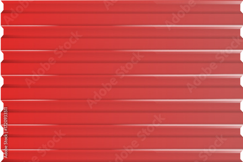 Galvanized iron red for fences, walls, roofs. House remodel corrugated metal roof siding, profiled sheeting. Vector