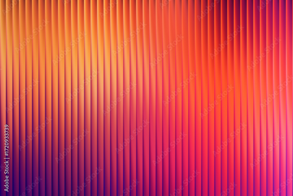 Fototapeta premium Abstract vertical ribbed texture with a vibrant gradient of purple to orange