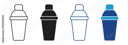 Bar shaker icon set isolated on white background , vector illustration .