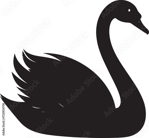  Lake Swan Silhouette Vector Illustration