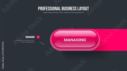 Visual Profile Frame Layout Vector Illustration. Product Innovation One Element Diagram Presentation Template. Project Showcase 1 Step Infographic Slide Design.