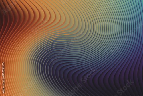 Abstract swirling lines with a gradient of warm to cool colors