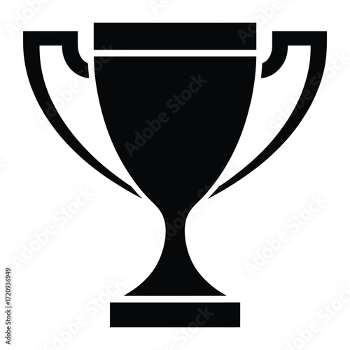 Illustration of a black trophy, representing success, achievement, and victory in sports and competitive events
