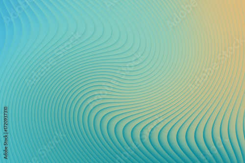 Swirling abstract lines with blue and yellow gradient background