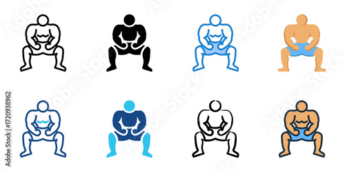 Wrestler Power icon set multiple style collection 

