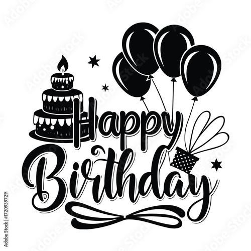 Happy birthday letters happy birthday vector greetings illustration 